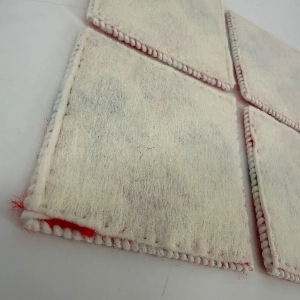 Handmade Needlepoint Playing Card Coaster Set with Tote Caddy Red Black White